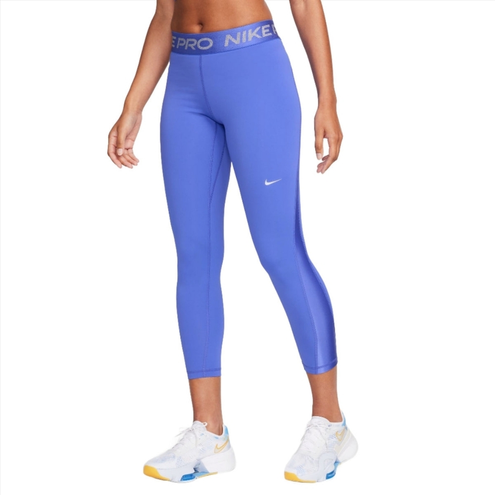 Nike Women's S Tight Shine Pro Mid-Rise 7/8 Leggings Run Gym Workout